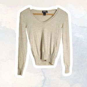 Club Monaco beige merino wool V-neck sweater